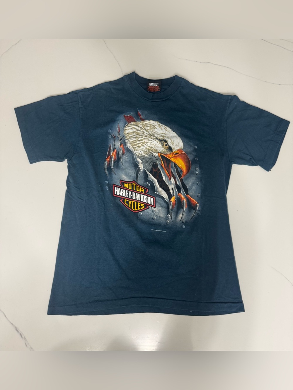 Vintage 1994 Harley Davidson Eagle T Shirt Mike’s Famous Wilmington Delaware